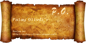 Palay Olivér névjegykártya